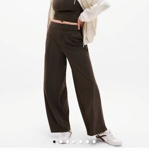 Athleta Wide-Leg Pants in Dark Brown